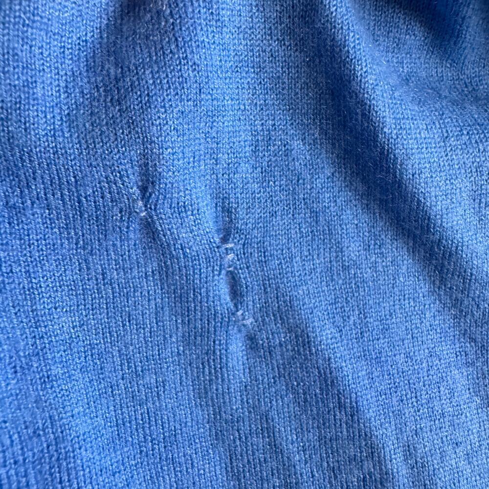 Neiman Marcus 100% Cashmere Cardigan Blue Open Front Sweater Women M Lightweight - Picture 6 of 6